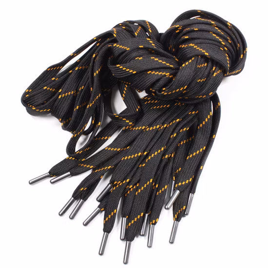 Fabricant d'accessoires de vêtement, longueur 140cm, lacets de chaussures en sergé à cordon de serrage plat en Polyester de haute qualité